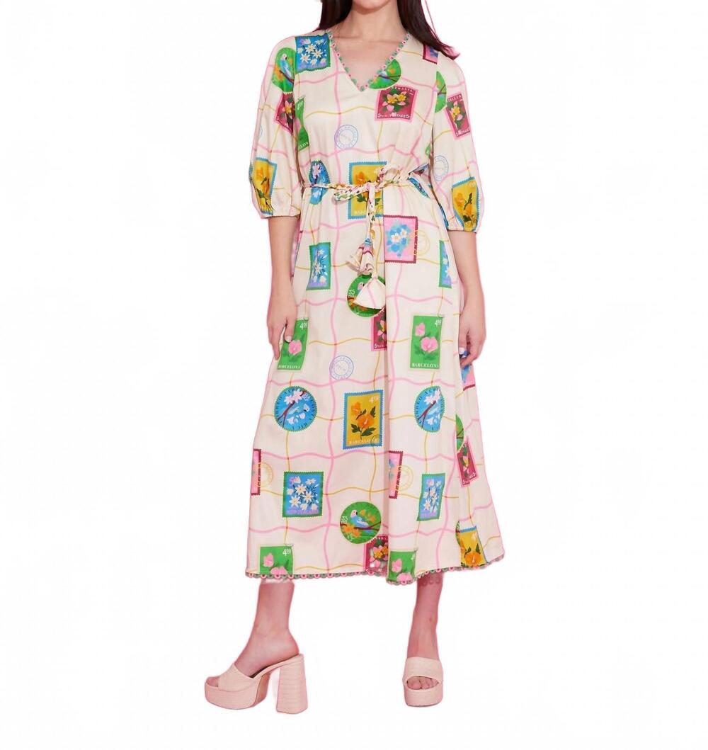 NEW ALDEN ADAIR women's lizzie dress in postcard
